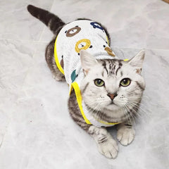 Cheap Sphynx Cat Vest Tshirt Summer Mesh Pet Sleeveless Clothes for Cats Gotas Katten Kedi mascotas Shirts Sunscreen Clothing