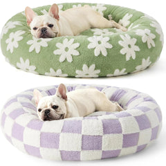 Fashion Color Round Pet Bed for Dog Cat Sofa Super Soft Thicken Dog House ForSmall Medium Dog House Winter Warm Pet Sleeping Mat