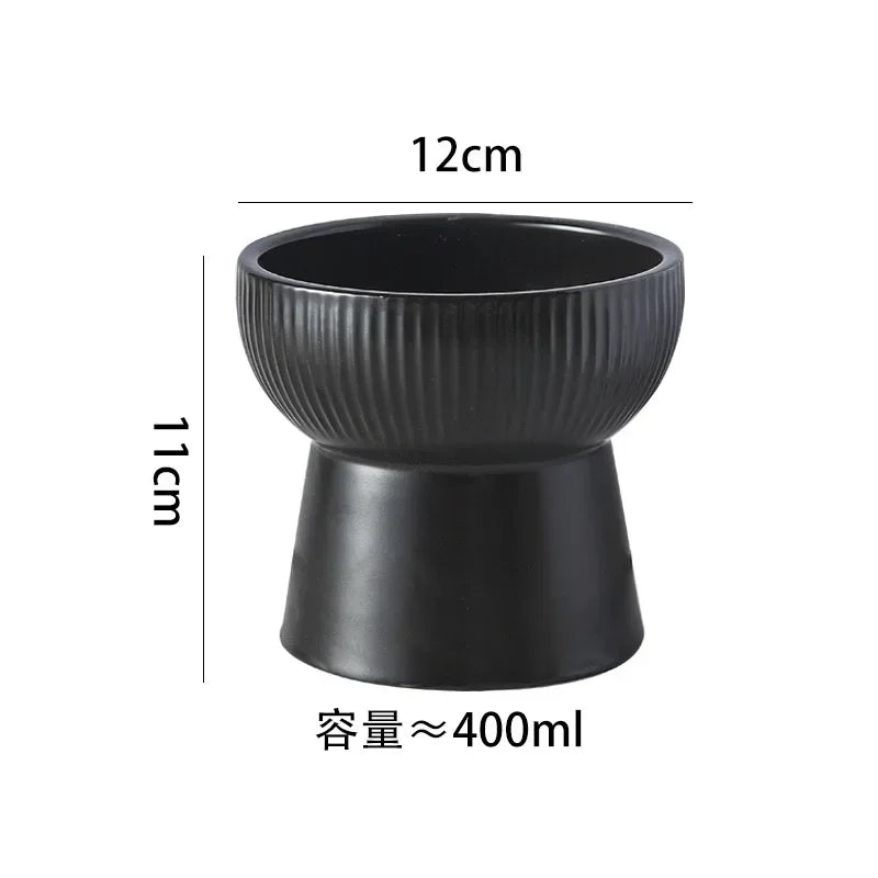 Nordic Cat Food Water Bowl Small Dogs Elevated Drinking Eating Feeders Ceramic Pet Feeding Supplies Puppy Cat Accessories
