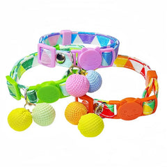 New Anti-Choke Adjustable Cat Collar Pet Colorful Geometric Collar Cat Dog Rabbit Neck Chain Cross-Border Wholesale