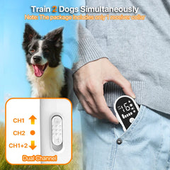 3300ft Pet Dog Training Collar with IP67 Waterproof Shock Vibration Sound Functions for Behavior Correction Remote controlled