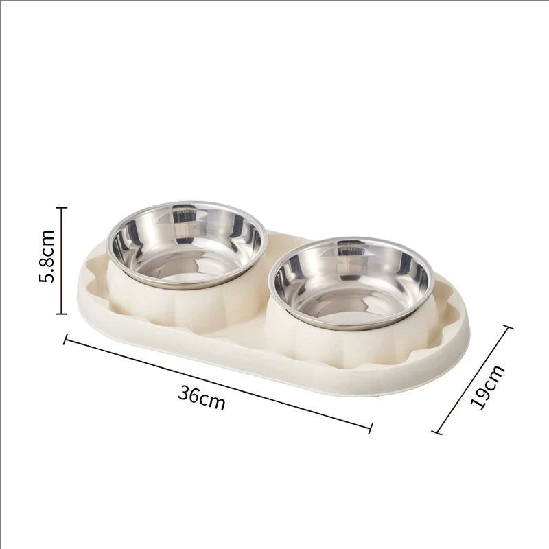 Pet stainless steel double bowl cat bowl leak proof food dog choking slow food bowl spill proof cat bowl dog bowl pet bowl