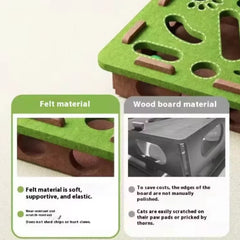 Interactive Cat Toy Maze Game Teasing Kitten Pet Puzzle with Bell Balls Funny Dig Hole Box Felt Tunnel Self-Entertaining Tool