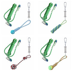 Bite Resistant Dog Spring Pole Toys 5M Cotton Rope Dog Teething Toy Dog Spring Pole Toys Tug Hanging Exercise Cotton Rope