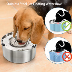 Dog Water Bowl Suspended Stainless Steel Pet Bowl Large Dog Slow Drinking Anti-Splash Water Dispenser Floating Bowl 3L/101oz