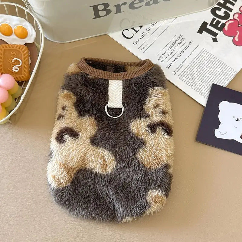 New Pet Dog Plush Cat Clothes Warm Autumn Winter Large Dog Pet Supplies Cozy Furry Cat Dresses Home Garden Essentials