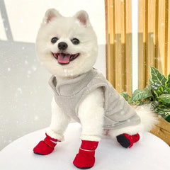 4Pcs Winter Waterproof Warm Pet Dog Shoes Non-slip for Small Breeds Dogs Puppy Outdoor Walking Pet Accessories Dog Socks Bootie