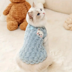 Cat Clothes Winter Vest Anti Wool Short Silver Gradient Kitten Pet Dog Bomei Warm and Cute Fluffy Clothes
