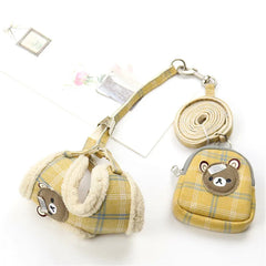 Dog Harness Backpack Set Autumn Warm Adjustable Puppy Cat Harness Vest French Bulldog Chihuahua Pug Outdoor Walking Lead Leash