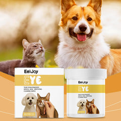 EelJoy 60PIECES Pet Eye Wipes are Soft, Skin Friendly, Clean, Tear Free, No Wash for Dogs and Cats, Daily Cleaning and Care