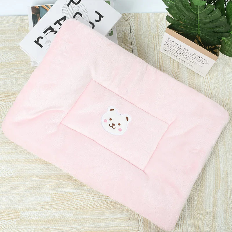 Soft Warm Pet Sleeping Mat Flannel Dog Cat Bed Puppy Bed Dog Sofa Mattress Cushion for Small Medium Dogs Blanket Pet Supplies