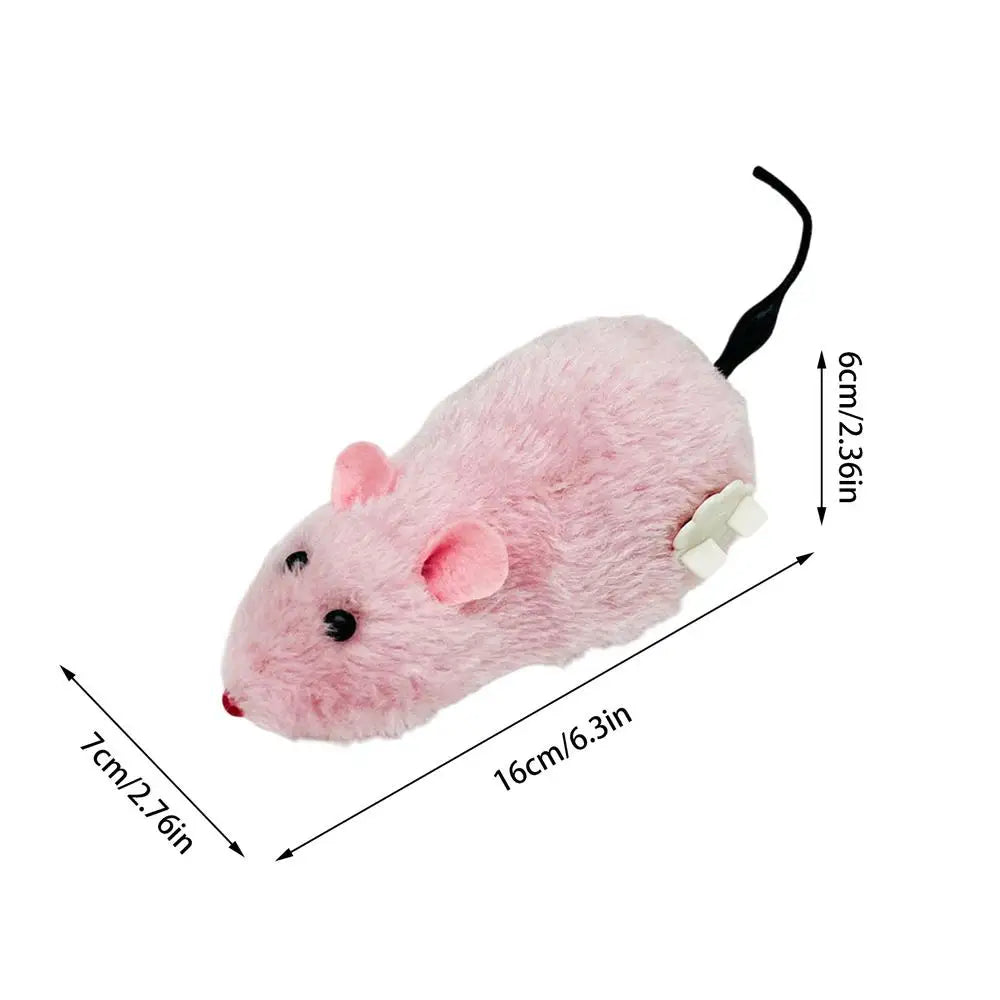 Cat Mice Toys Wind up Indoor Cat Plush Mouse Hunting Toy Plush Mice Pet Toys Clockwork Mouse Running Toy Realistic Mouse