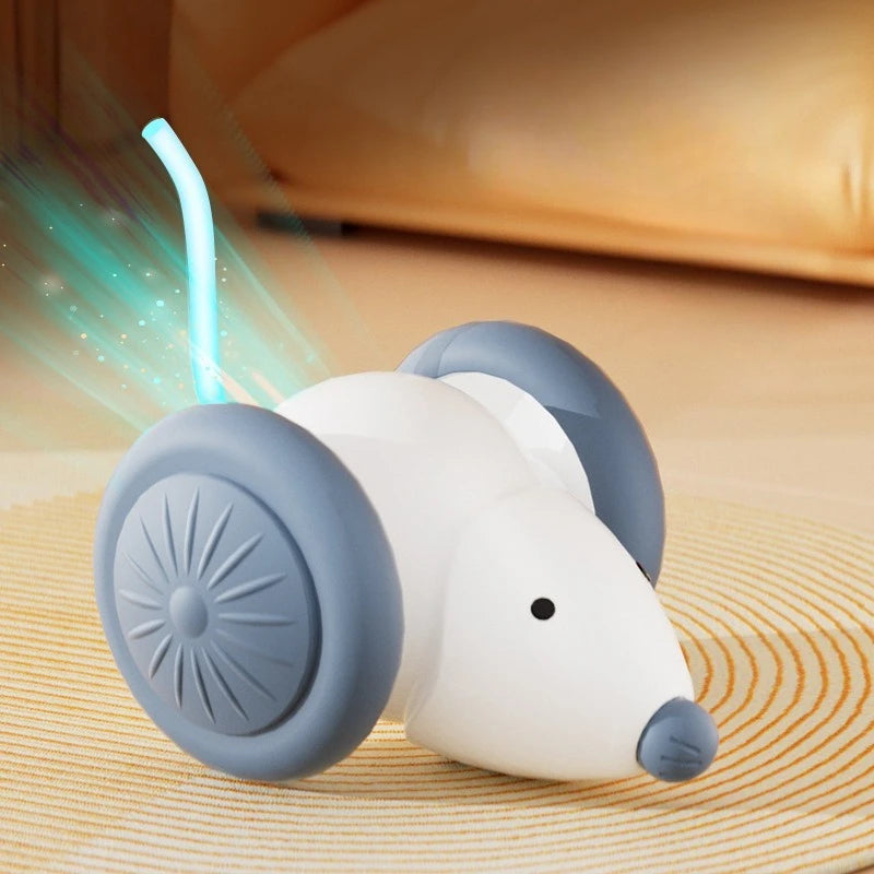 Electric Mouse Car Interactive Cat Toy Rechargeable Automatic Kitten Toy Intelligent Obstacle Avoidance Cat Accessories