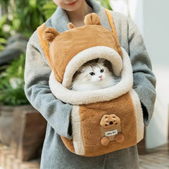 Pet Carrier Bag Cat Dogs Polyester sponge Backpack Outdoor Travel Walking Winter Warm Nest Kitten Puppy Hanging Chest Portable