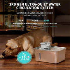 8L large capacity stainless steel cat/dog smart water dispenser