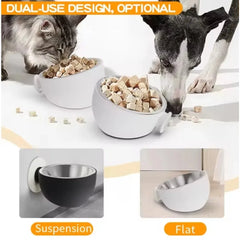 1 Pcs Magnetic Wall Mount Stainless Steel Dog Bowls Anti Spill Pet Food Dishes Elevated Cat Bowl Dishwasher Safe Rustproof