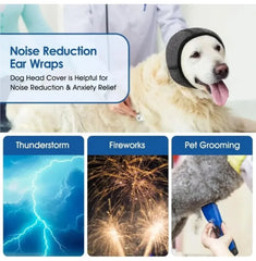 Waterproof Noise Cancelling Dog Ear Muffs for Swimming & Grooming - Calming Hood To Relieve Pet Anxiety & Prevent Shock