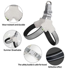 Pet Dog Harness for Small Medium Big Dogs Cats Hiking Puppy Adjustable Reflective Chest Strap French Bulldog Pug Teddy Supplies