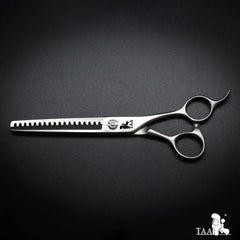 TAA Dog Scissors for Pet Grooming Chunker Shears Professional 6.5 Inch Pet Tools Straight Handmade Pet Scissors Serrated BA-6518