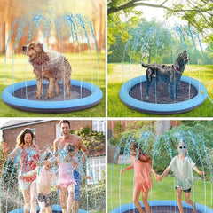 170*170cm Pet Sprinkler Pad Play Cooling Mat Swimming Pool Inflatable Water Spray Pad Mat Tub Summer Cool Dog Bathtub for Dog