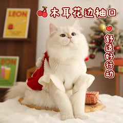 Christmas Cat Clothes Pet Winter Kitten Keep Warm Soft Knit New Year Sweater Dresses