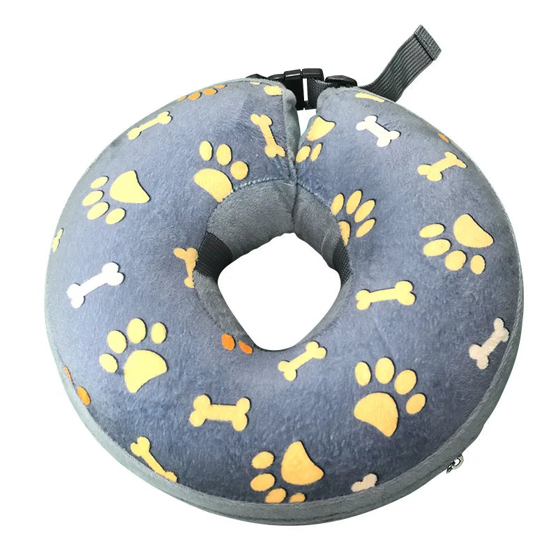 Dog Inflatable Cone Collar Adjustable Washable Pet Recovery Cone After Surgery Protective Collar for Large Medium Small Dogs Cat