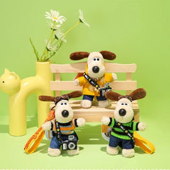 Kawaii Gromit Plush Wallace Toy Pendant Cartoon Dogs Keychain Anime Puppy Stuffed Doll Bag Pendants Kids Gift Can Change Clothes