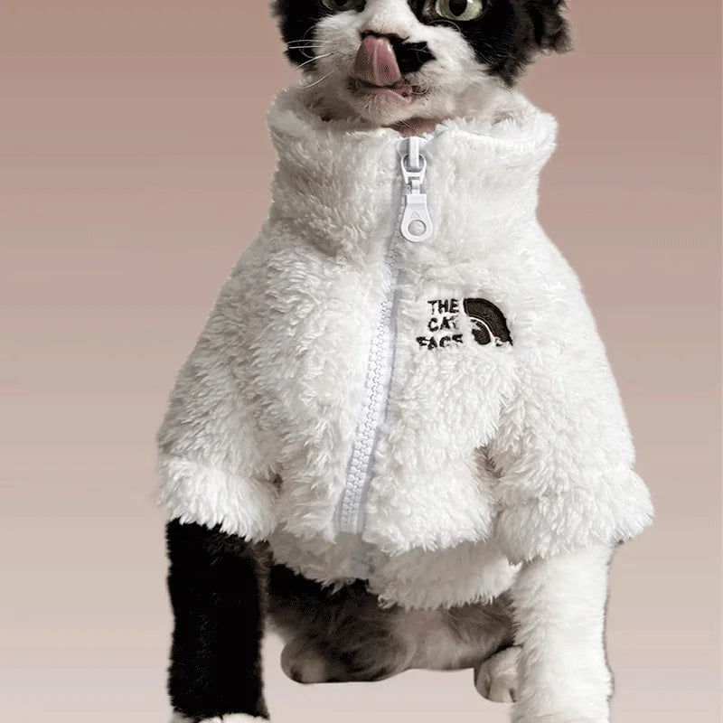 Winter pet dog dog cat coat cold proof hairless cat clothes sphinx devon thick winter warm three-color lambswool coat