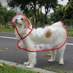 Xs-8XL Fashionable Pet Dog Clothes Raincoat Waterproof Transparent Rain-wear Color Edge Snap Design Rain Coat for Large Dogs