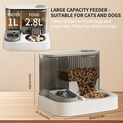 Automatic Cat Feeder, Cat Food Dispenser, Cat Automatic Feeder with Pet Bowl, Water Dispenser Pet Food Feeder Fully Automatic, P