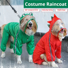 Dog pet raincoat clothes Golden Retriever French Bulldog Pug Labrador cat four-legged raincoat outdoor waterproof products
