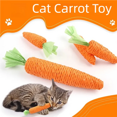 1PC Carrot Shaped Cat Toy Sound Teasing Stick Molar Bite Resistant Cat Scratch Board For Indoor Interactive Kitten Adult Cat